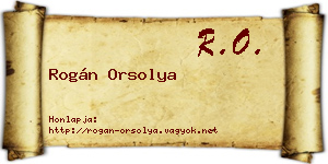 Rogán Orsolya névjegykártya