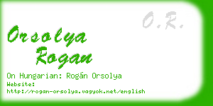 orsolya rogan business card